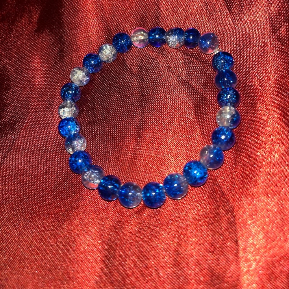 Glass Beaded Bracelets (Ocean Waves Blue)